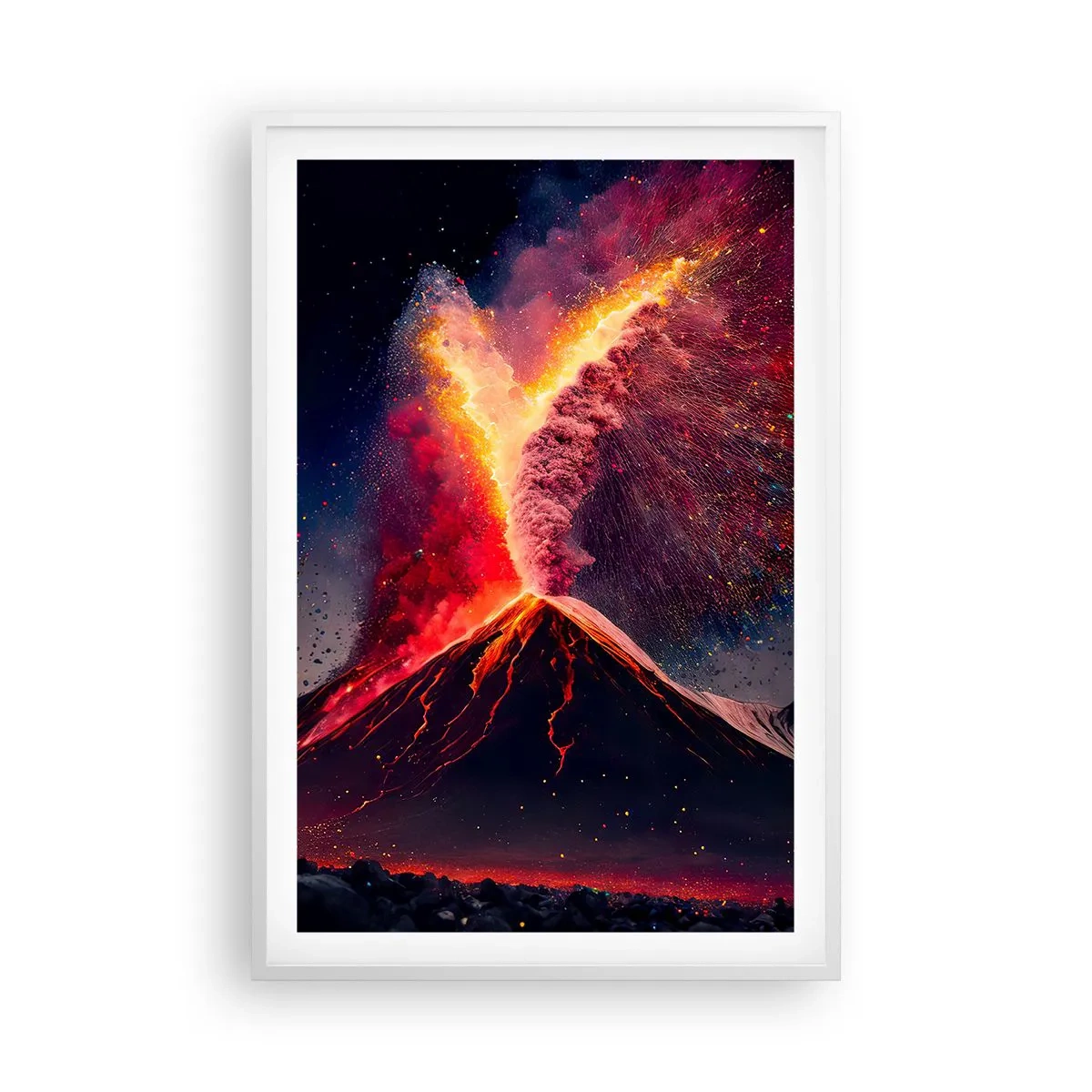 Affiche dans un cadre blanc - Poster - Beauté et horreur - 61x91 cm