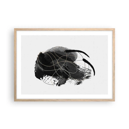 Affiche dans un chêne clair - Poster - Fait de noir - 70x50 cm