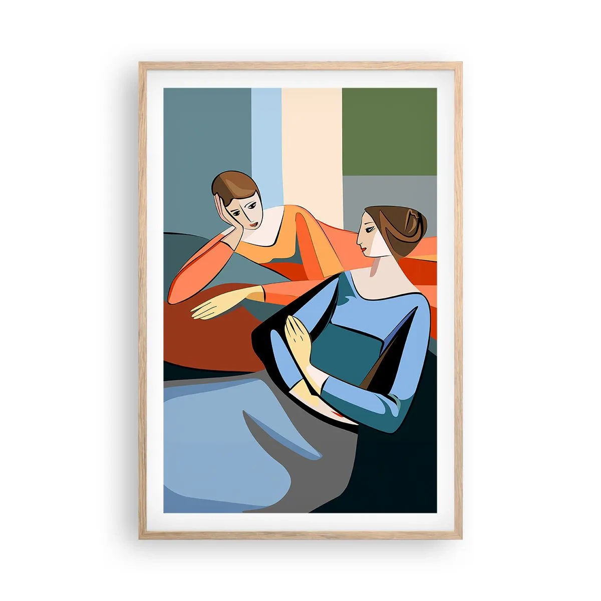 Affiche dans un chêne clair - Poster - Un moment de confiance - 61x91 cm