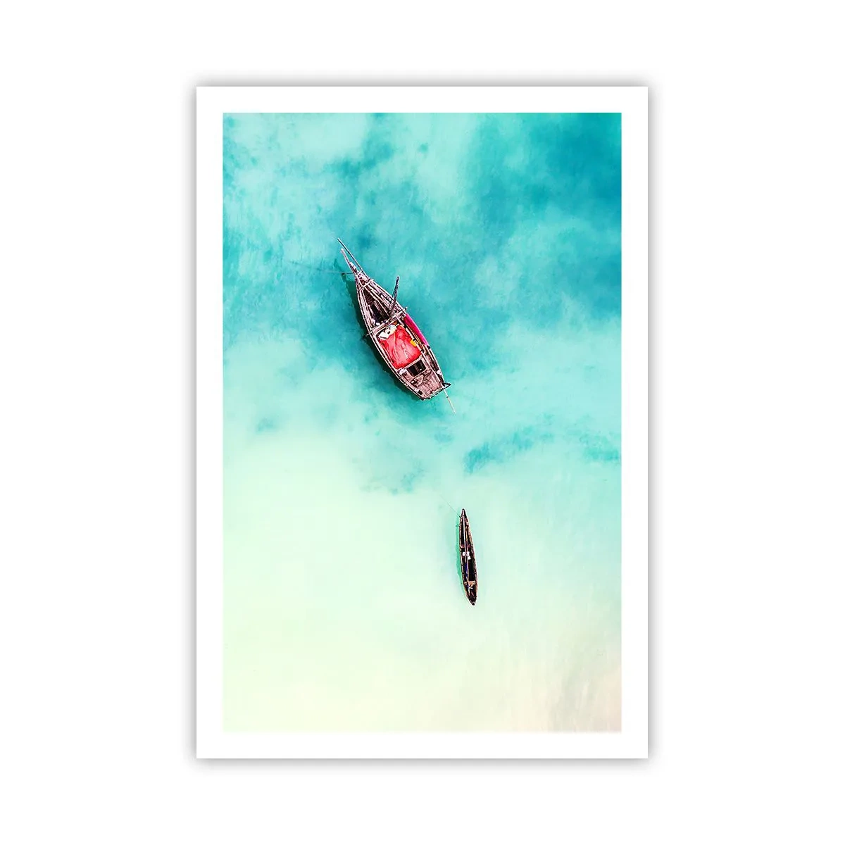 Affiche - Poster - Car sur les plages de Zanzibar, quand il y a un débordement d'eau... - 61x91 cm