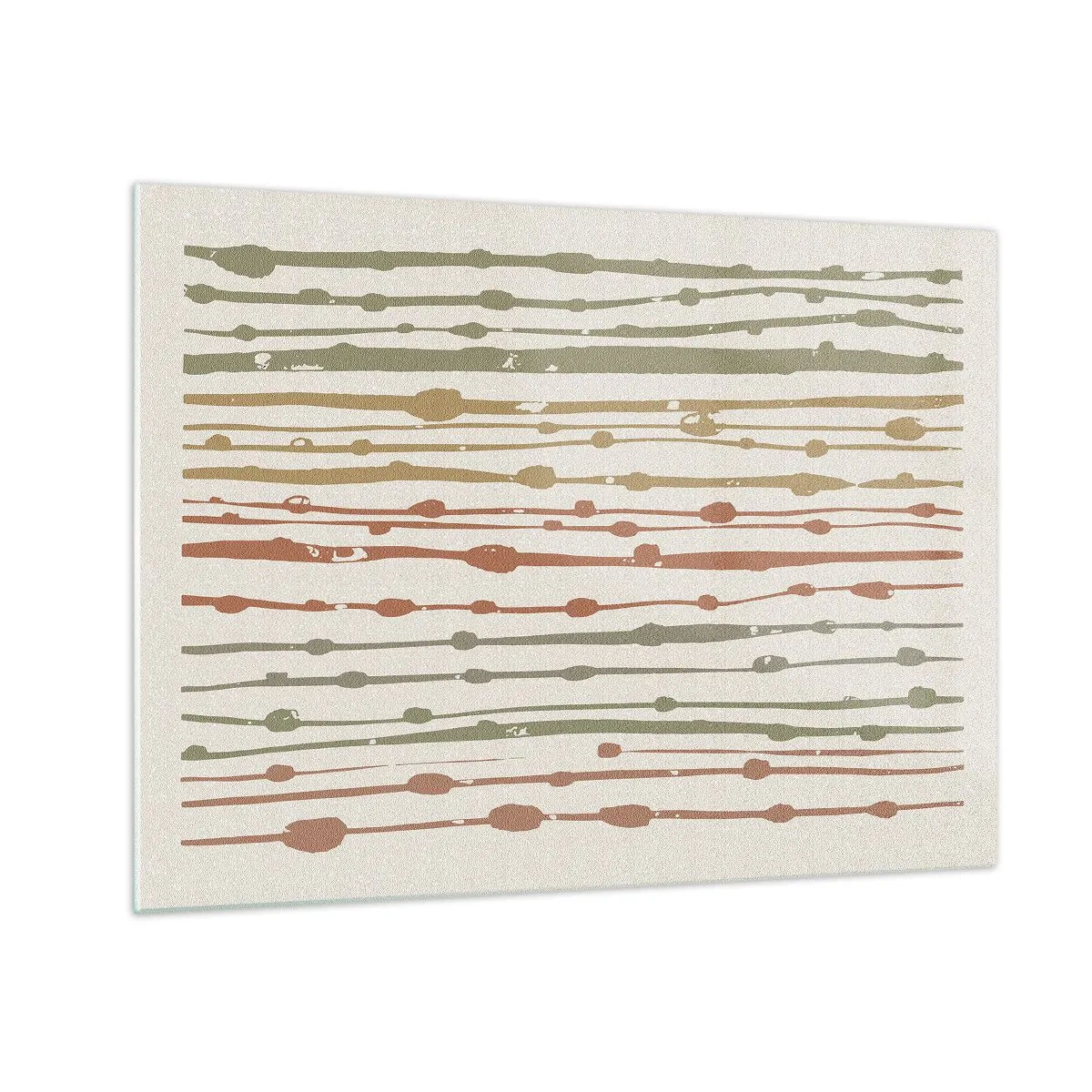 Impression sur verre - Image sur verre - Lignes et taches colorées formant une composition rythmique - 70x50cm - Notation musicale des couleurs - Décoration murale moderne pour le salon et la chambre ARTTOR