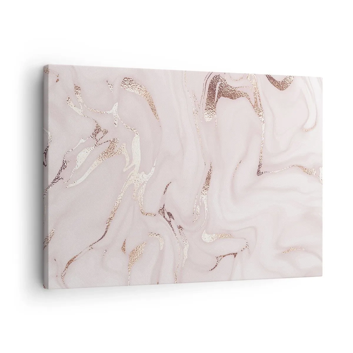 Impression sur toile - Image sur toile - Abstraction élégante dans des tons de rose et d'or - 70x50cm - Dans un châle rose - Décoration murale moderne pour le salon et la chambre ARTTOR