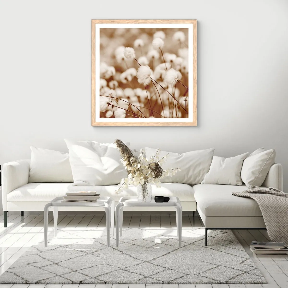 Affiche dans un chêne clair - Poster - Tige moelleuse - 30x30 cm