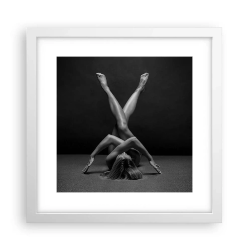 Affiche dans un cadre blanc - Poster - Géométrie de la nudité - 30x30 cm