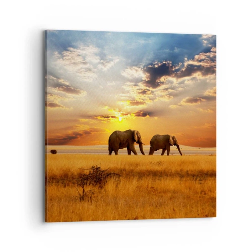 Impression sur toile - Image sur toile - Déambulation familliale - 70x70 cm