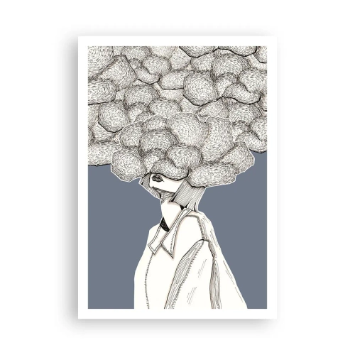 Affiche - Poster - La tête dans les nuages - 70x100 cm