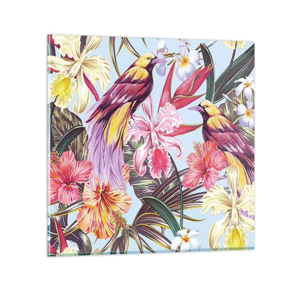 Impression sur verre - Image sur verre - Pétales et plumes - 60x60 cm