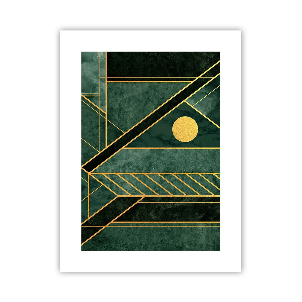 Affiche - Poster - Dynamique or et azur - 30x40 cm