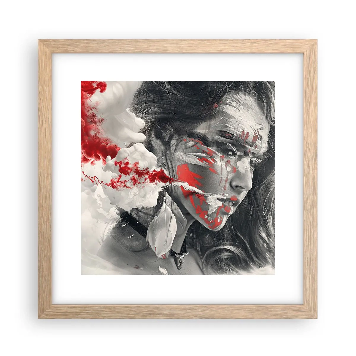 Affiche dans un chêne clair - Poster - Dans les fumées de l'absurde - 30x30 cm