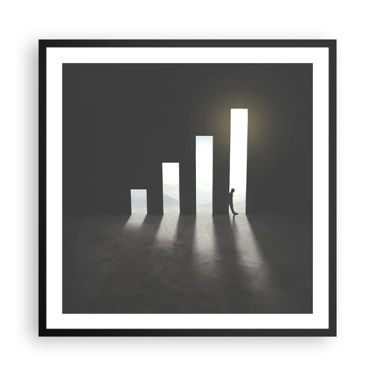 Affiche dans un cadre noir - Poster - Succès – impression - 60x60 cm