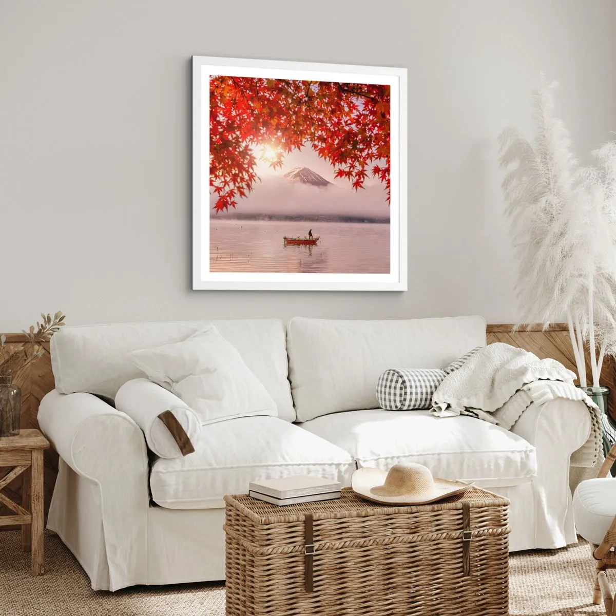 Affiche dans un cadre blanc - Poster - Dans le climat japonais - 30x30 cm