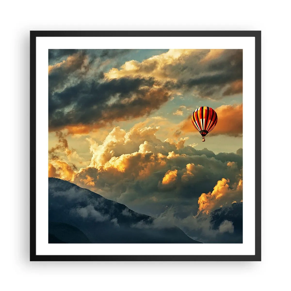 Affiche dans un cadre noir - Poster - Je vole parce que je veux - 60x60 cm