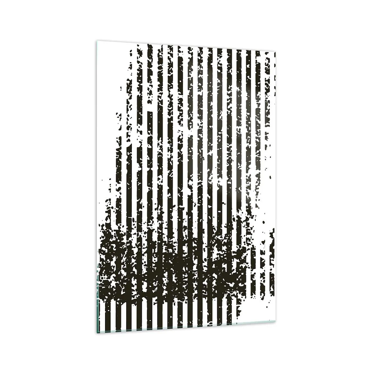 Impression sur verre - Image sur verre - Lignes abstraites avec un effet vieilli en noir et blanc - 70x100cm - Rythme et bruissement - Décoration murale moderne pour le salon et la chambre ARTTOR