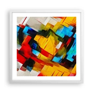 Affiche dans un cadre blanc - Poster - Une superposition multicolore - 50x50 cm
