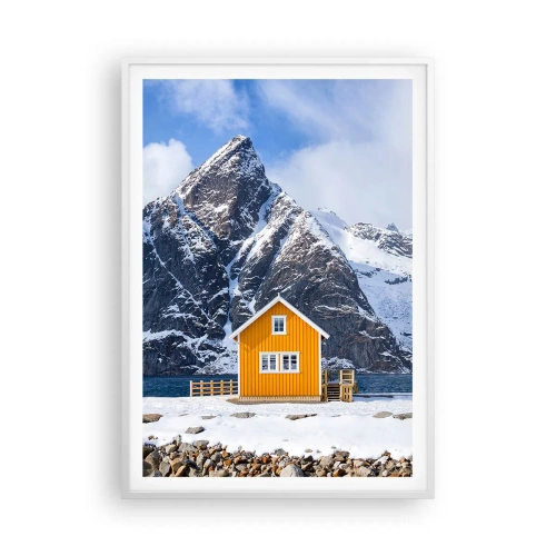 Affiche dans un cadre blanc - Poster - Vacances scandinaves - 70x100 cm