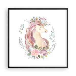 Affiche dans un cadre noir - Poster - Invitation au monde des contes de fées - 60x60 cm