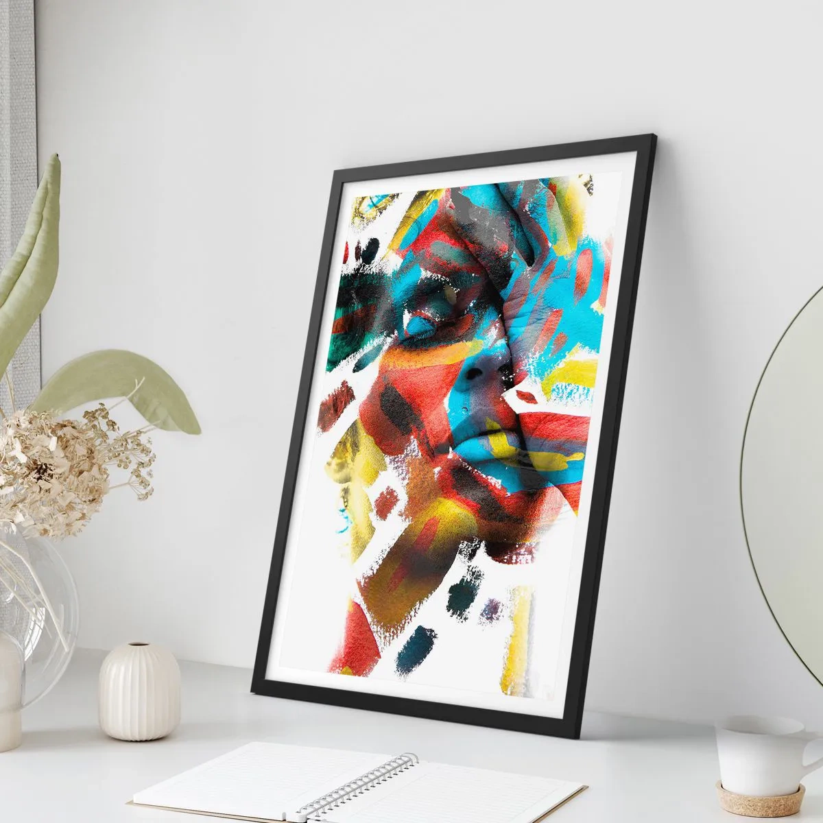 Affiche dans un cadre noir - Poster - Personnalité colorée - 61x91 cm