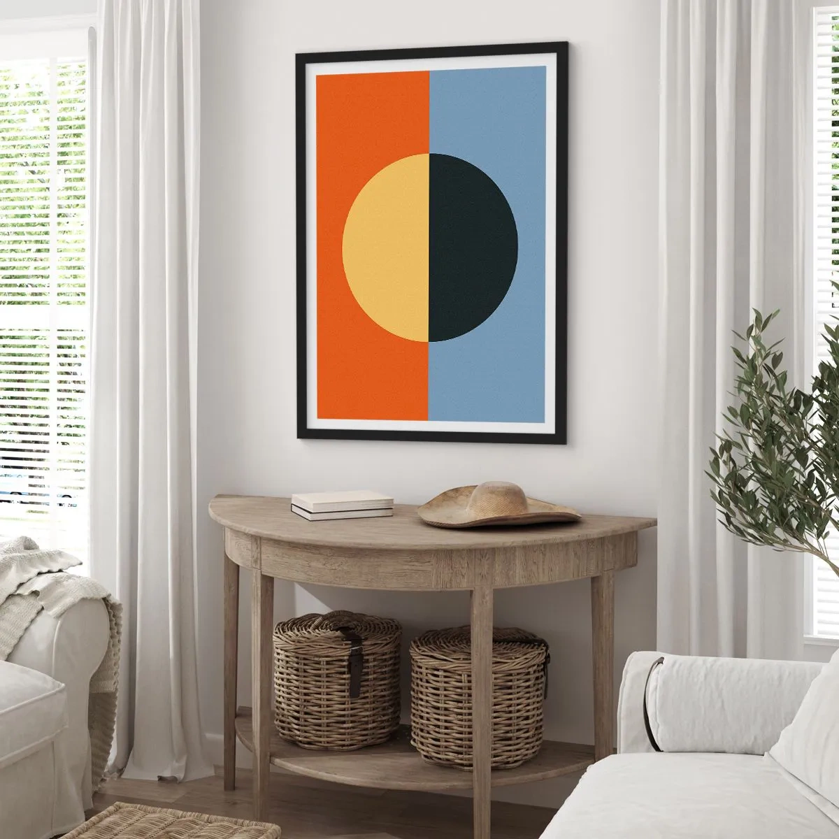 Affiche dans un cadre noir - Poster - Composition de chaleur et de fraîcheur - 30x40 cm