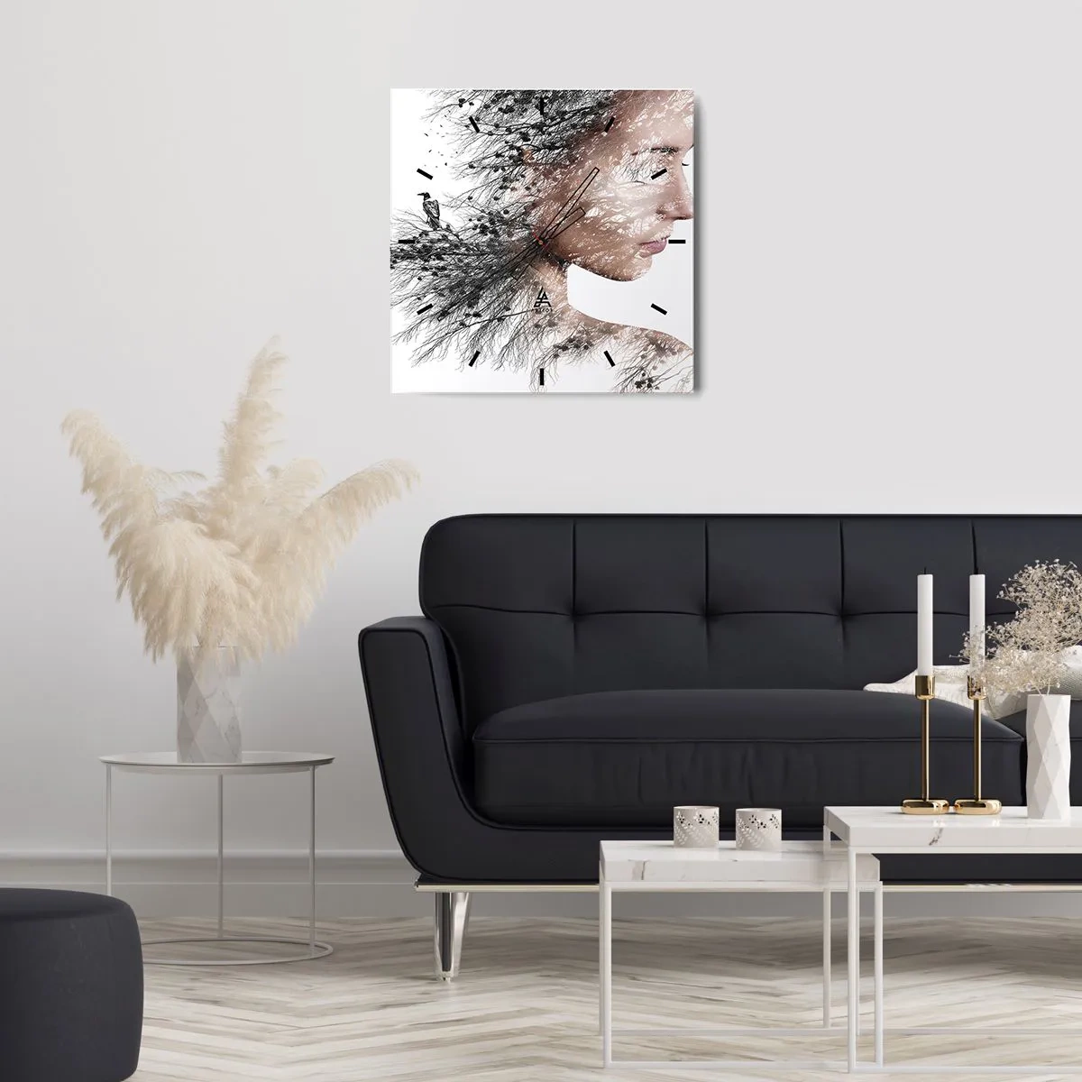 Horloge murale - Pendule murale - L'âme de la forêt - 40x40 cm