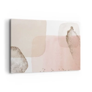 Impression sur toile - Image sur toile - Taches pastel avec éléments dorés - 120x80cm - Regard à travers la couleur - Décoration murale moderne pour le salon et la chambre ARTTOR