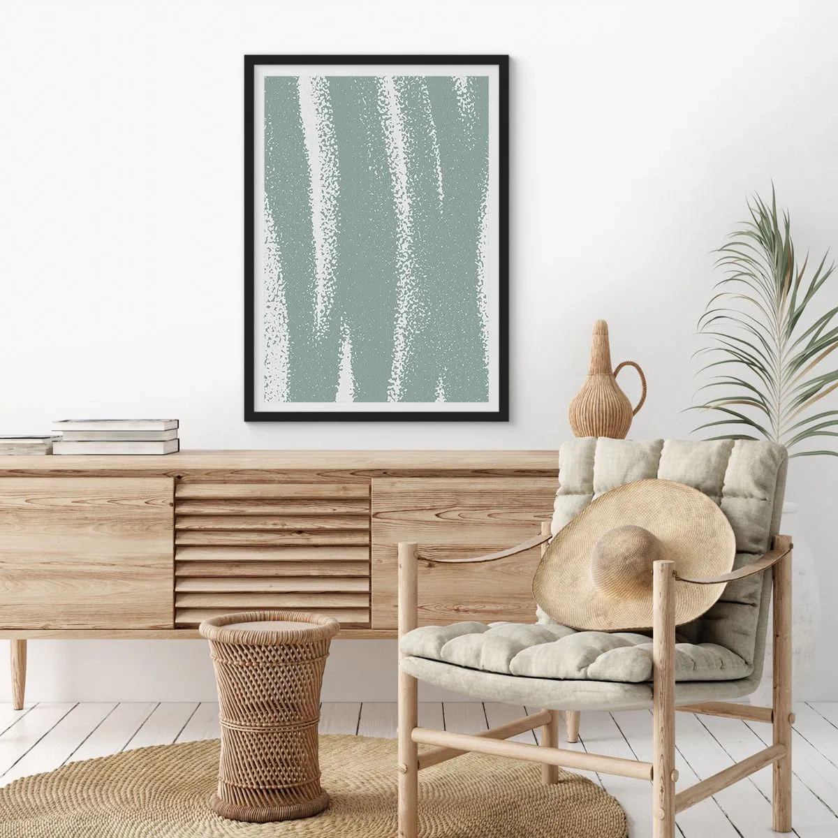 Affiche dans un cadre noir - Poster - Abstraction dans un climat hivernal - 30x40 cm