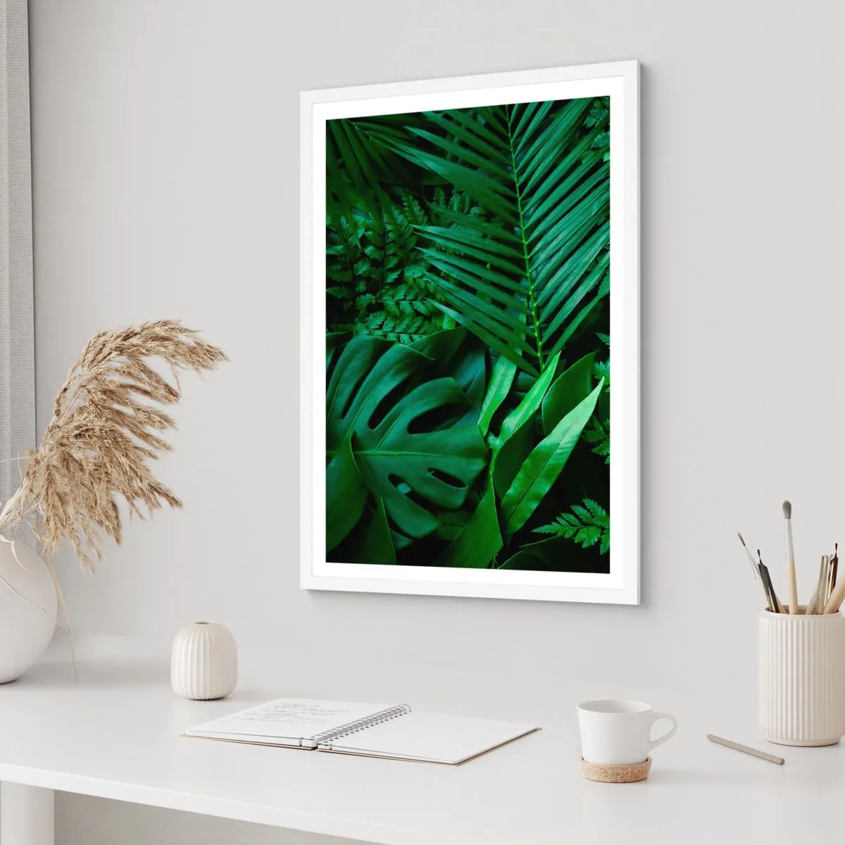 Affiche dans un cadre blanc - Poster - Emmitouflé de verdure - 70x100 cm