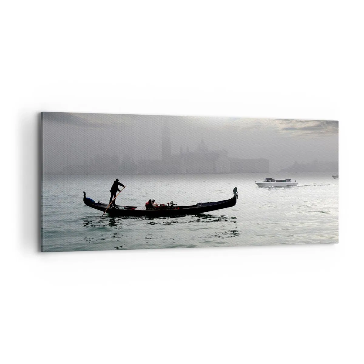 Impression sur toile - Image sur toile - Une ville fabuleuse faite d'eau et de brouillard - 100x40 cm