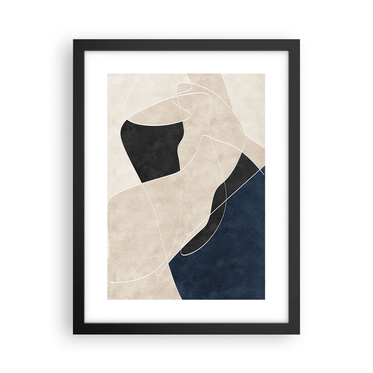 Affiche dans un cadre noir - Poster - Composition abstraite - contraste de couleurs - 30x40 cm