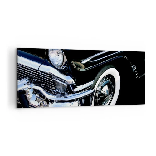 Impression sur toile - Image sur toile - Classique en argent, noir et blanc - 100x40 cm