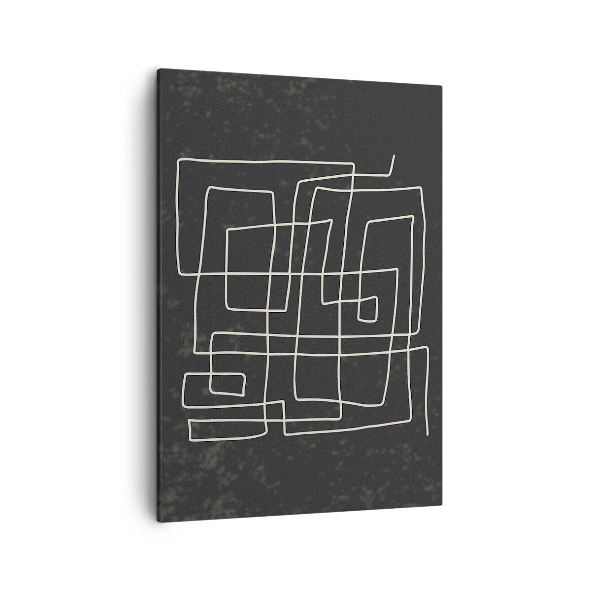 Impression sur toile - Image sur toile - Motif géométrique abstrait sur fond sombre - 50x70cm - Pas aussi simple - Décoration murale moderne pour le salon et la chambre ARTTOR