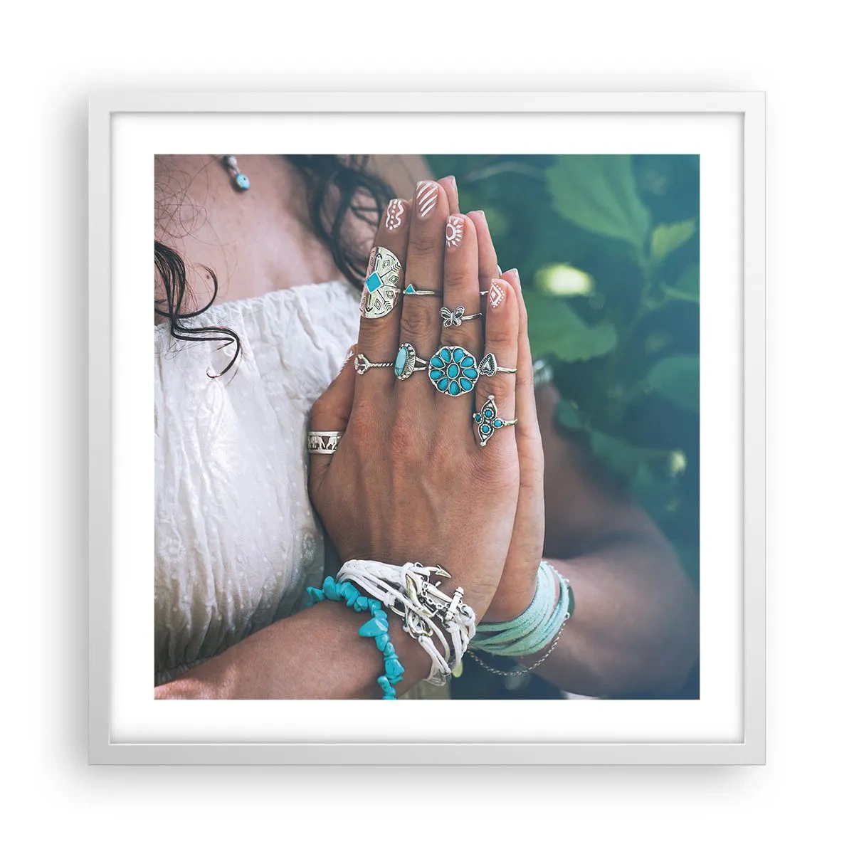 Affiche dans un cadre blanc - Poster - Bienvenue au centre du bien-être - 50x50 cm