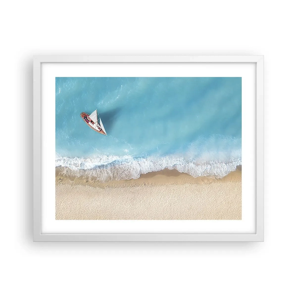 Affiche dans un cadre blanc - Poster - A la frontière de l'azur et de l'or - 50x40 cm