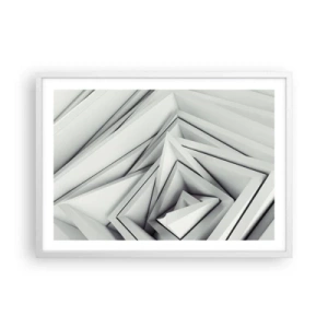 Affiche dans un cadre blanc - Poster - Bourgeon d’angles vifs - 70x50 cm