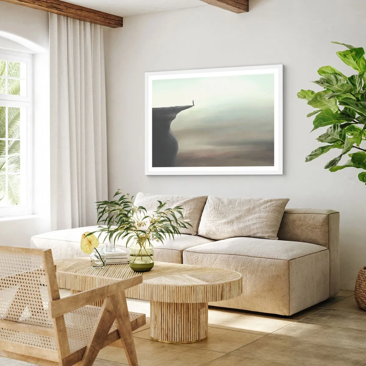 Affiche dans un cadre blanc - Poster - Tout en haut, bien entendu! - 100x70 cm