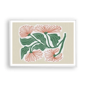 Affiche dans un cadre blanc - Poster - Folk et moderne - 100x70 cm