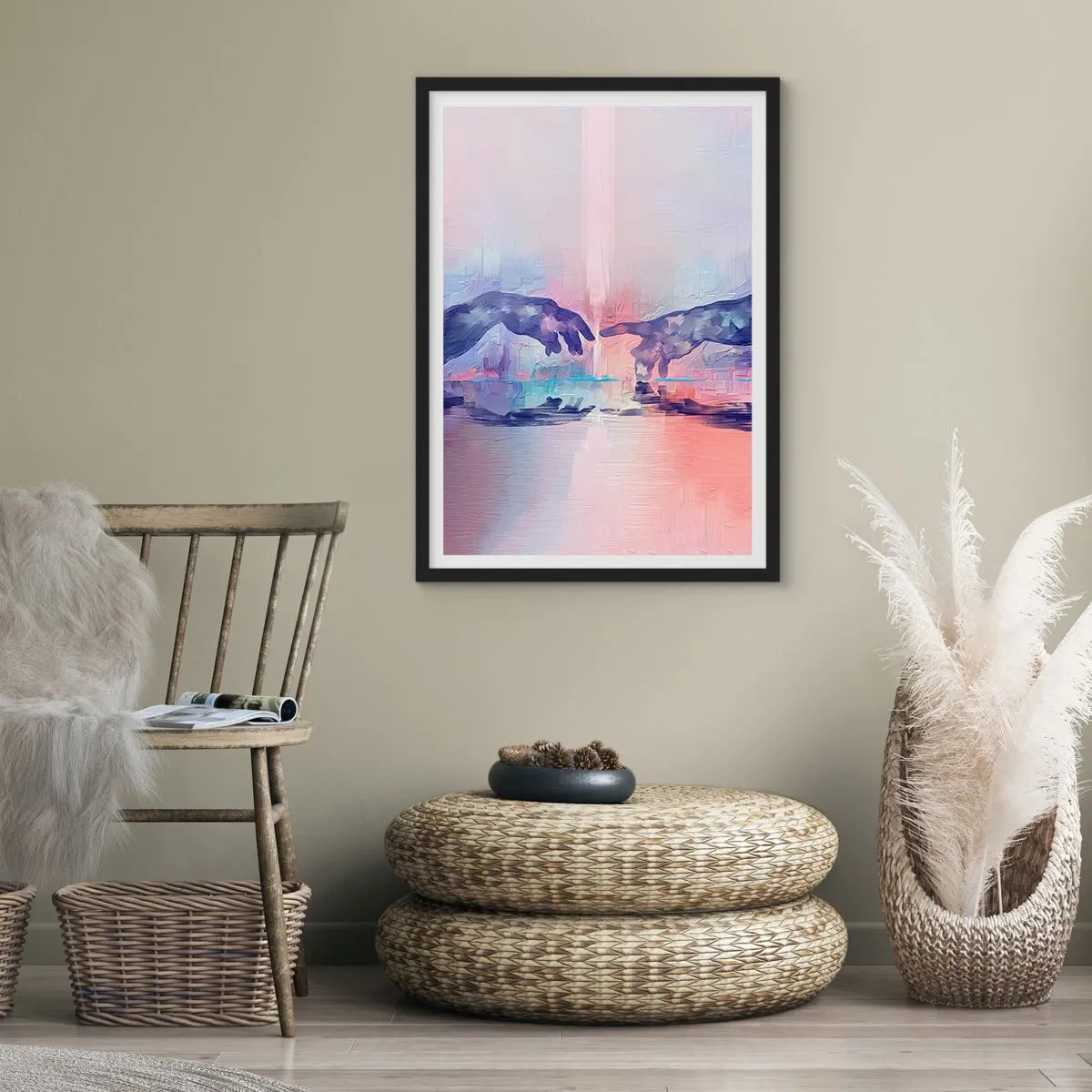 Affiche dans un cadre noir - Poster - Divine étincelle de vie - 70x100 cm