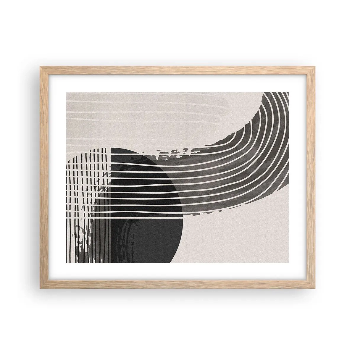 Affiche dans un chêne clair - Poster - Aller et retour - 50x40 cm