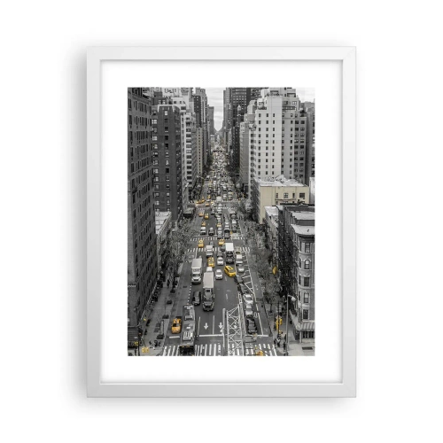Affiche dans un cadre blanc - Poster - La vie new-yorkaise - 30x40 cm