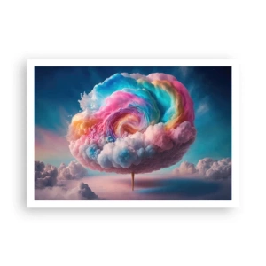 Affiche - Poster - Un nuage en forme de spirale aux couleurs pastel dans le ciel - 100x70cm - Le rêve d'un parc d'attractions - Décoration murale moderne pour le salon et la chambre ARTTOR