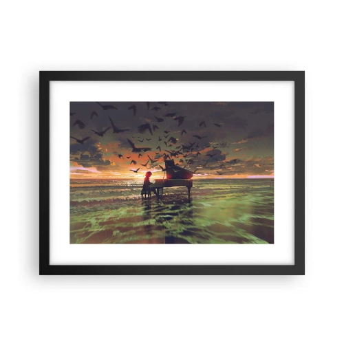 Affiche dans un cadre noir - Poster - Concert pour piano et vagues - 40x30 cm