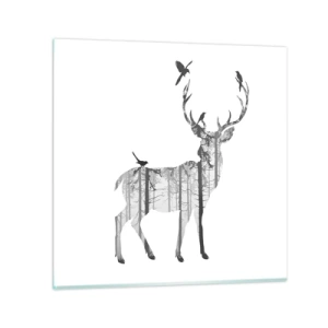 Impression sur verre - Image sur verre - La bonne âme de la forêt - 60x60 cm