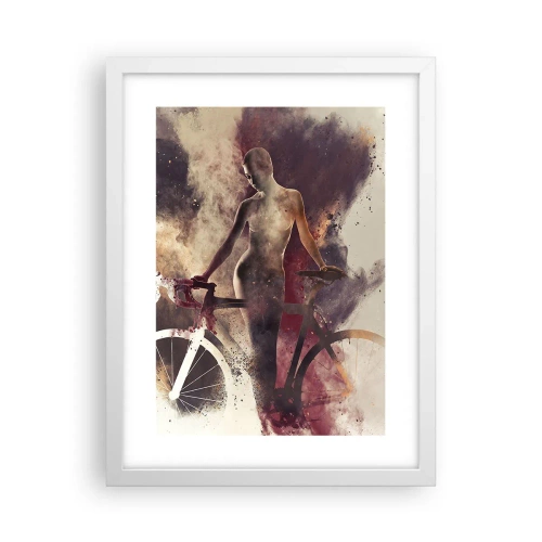 Affiche dans un cadre blanc - Poster - Une âme de vélo aux formes marbrées - 30x40 cm