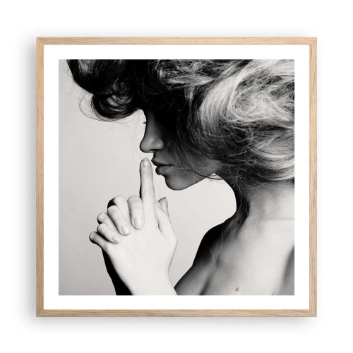 Affiche dans un chêne clair - Poster - A l'écoute d'elle-même - 60x60 cm