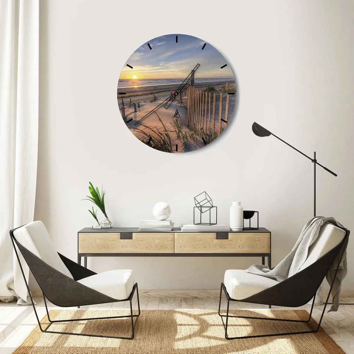 Horloge murale - Pendule murale - Ombre et brillance du vent - 40x40 cm
