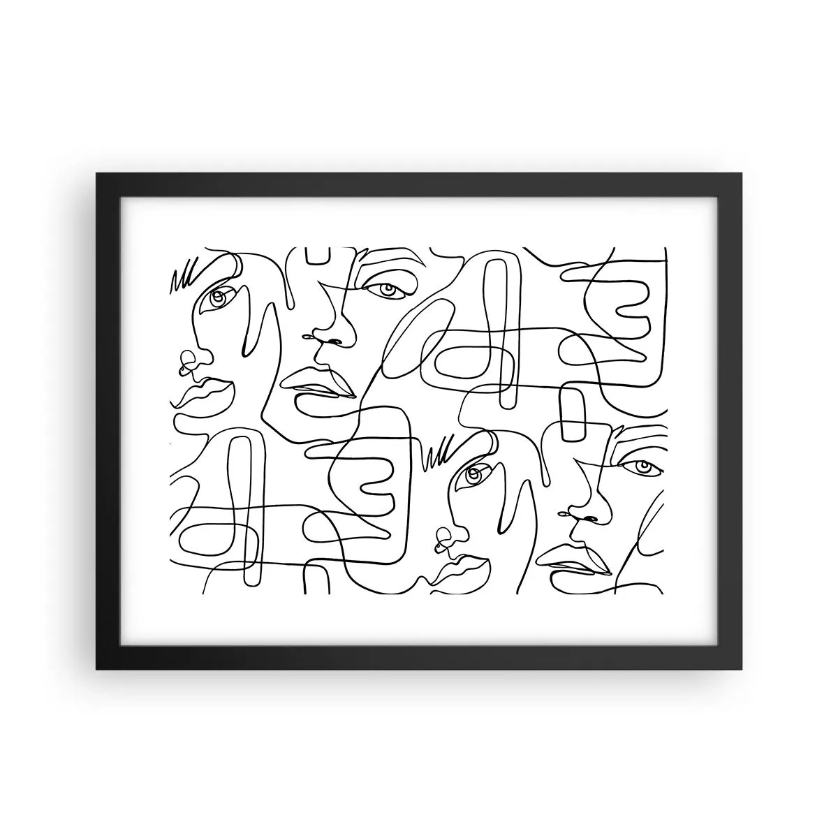 Affiche dans un cadre noir - Poster - Dans des émotions enchevêtrées - 40x30 cm