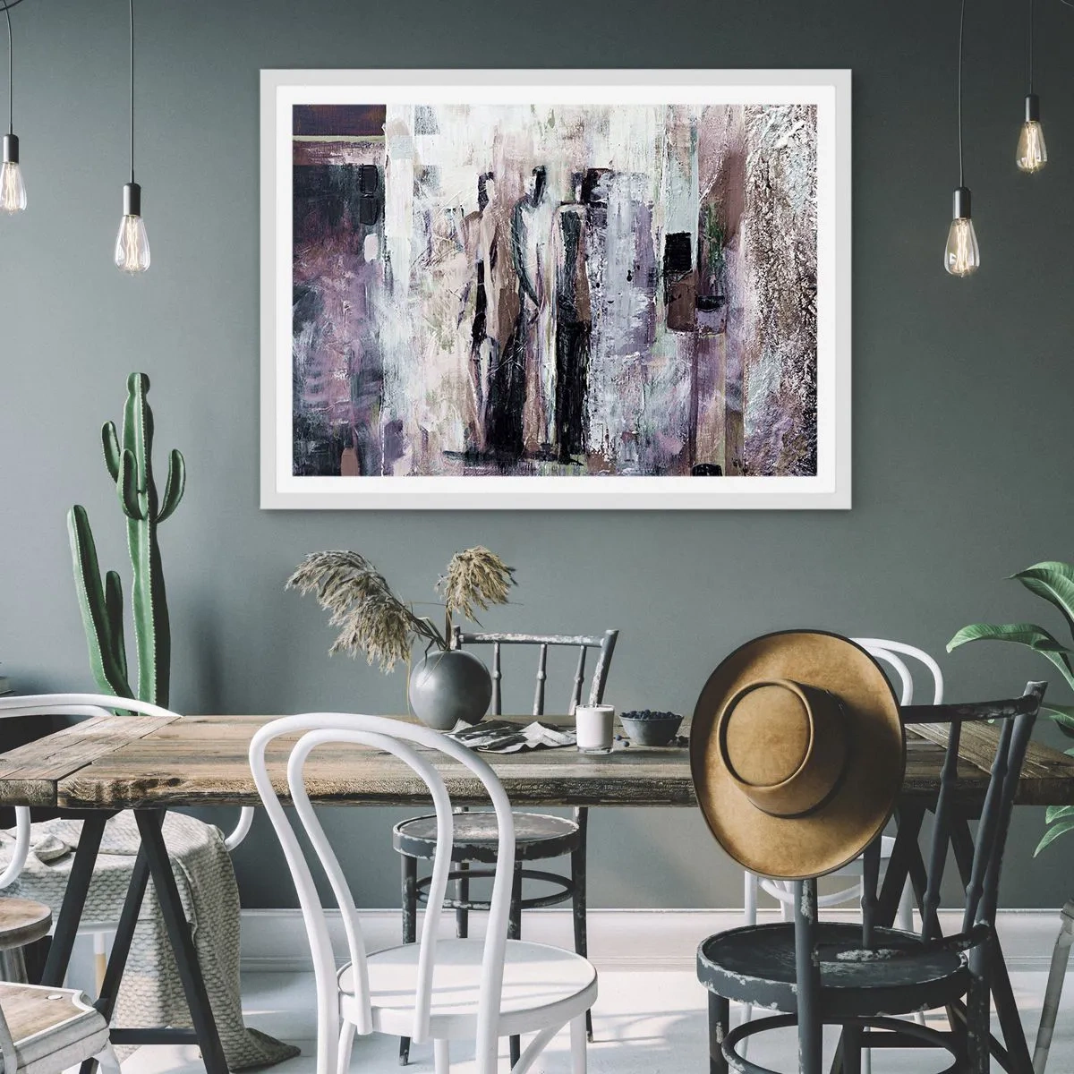 Affiche dans un cadre blanc - Poster - Les trois mystérieux - 100x70 cm