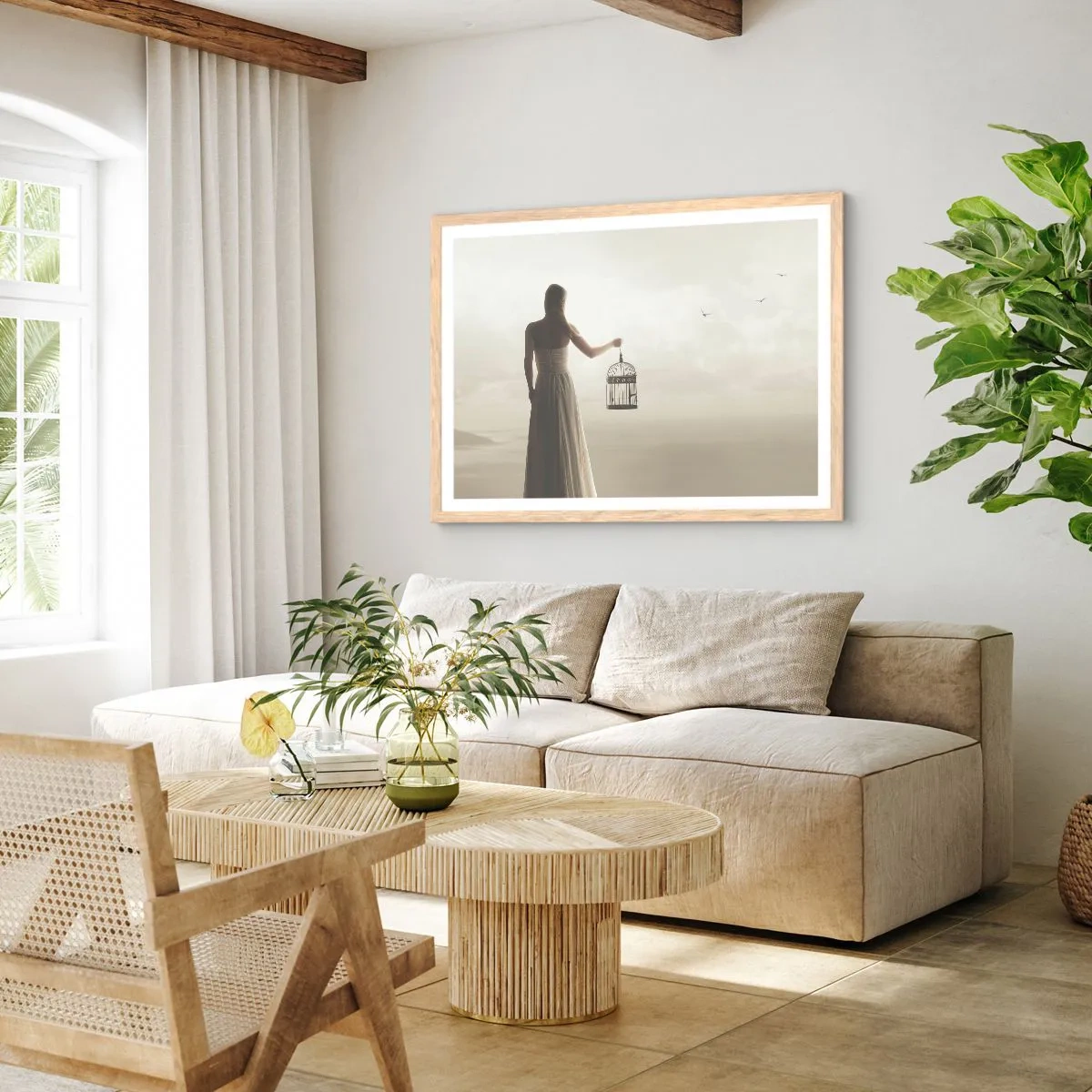 Affiche dans un chêne clair - Poster - Soi libre - 100x70 cm