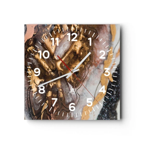 Horloge murale - Pendule murale - Élément de la terre - 30x30 cm