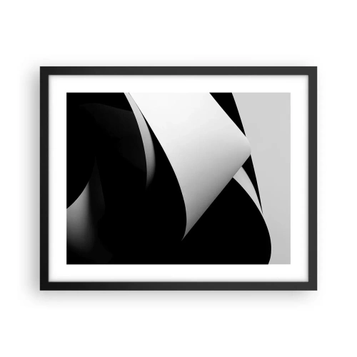 Affiche dans un cadre noir - Poster - Plans de lumière venus des profondeurs de l'ombre - 50x40 cm