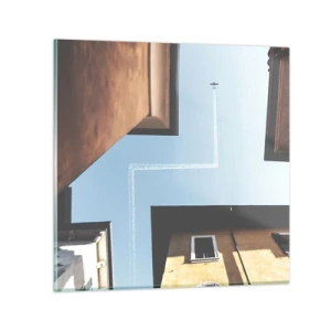Impression sur verre - Image sur verre - Au-dessus du labyrinthe de la ville - 70x70 cm